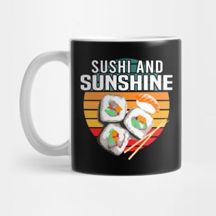 Sushi and Sunshine Retro Vintage Sunset - Cool Summer Mug